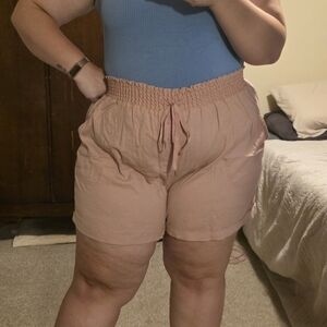 NWT Forever 21 Size 3X Pink Paperbag Waist Shorts